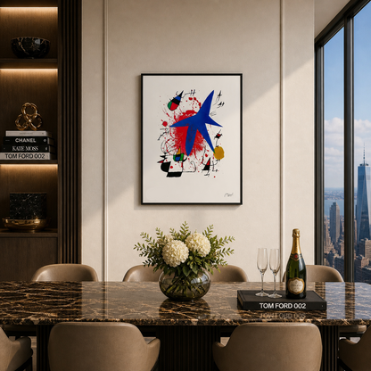 Joan Miró composizione cromatica dinamica Litografia Arches 300gsm 42x59 cm