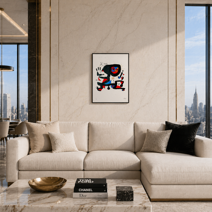 Composizione figurativa Joan Miró Litografia Arches 300gsm 42x59 cm