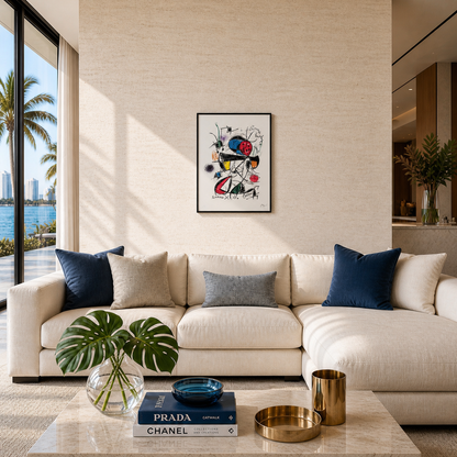 Composizione linea Joan Miró con Litografia a colori Archi 300gsm 42x59 cm