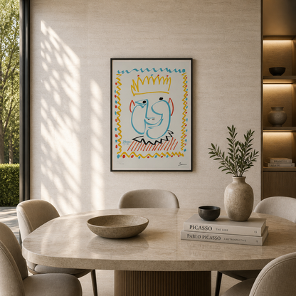 Pablo Picasso Il Re 1951 Litografia Archi 300gsm 42x59 cm