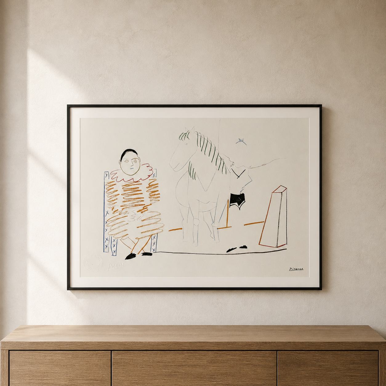 Pablo Picasso Clown e cavallo, 1954 Litografia Archi 300 g/m² 42x59 cm