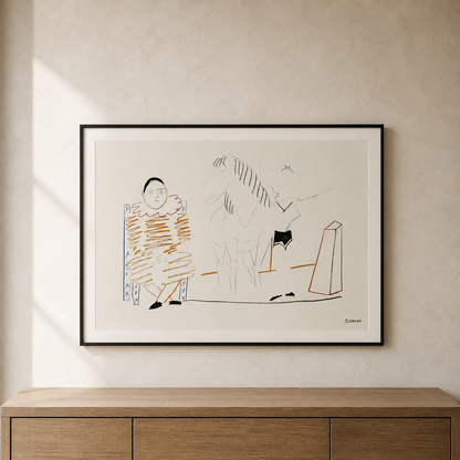Pablo Picasso Clown e cavallo, 1954 Litografia Archi 300 g/m² 42x59 cm