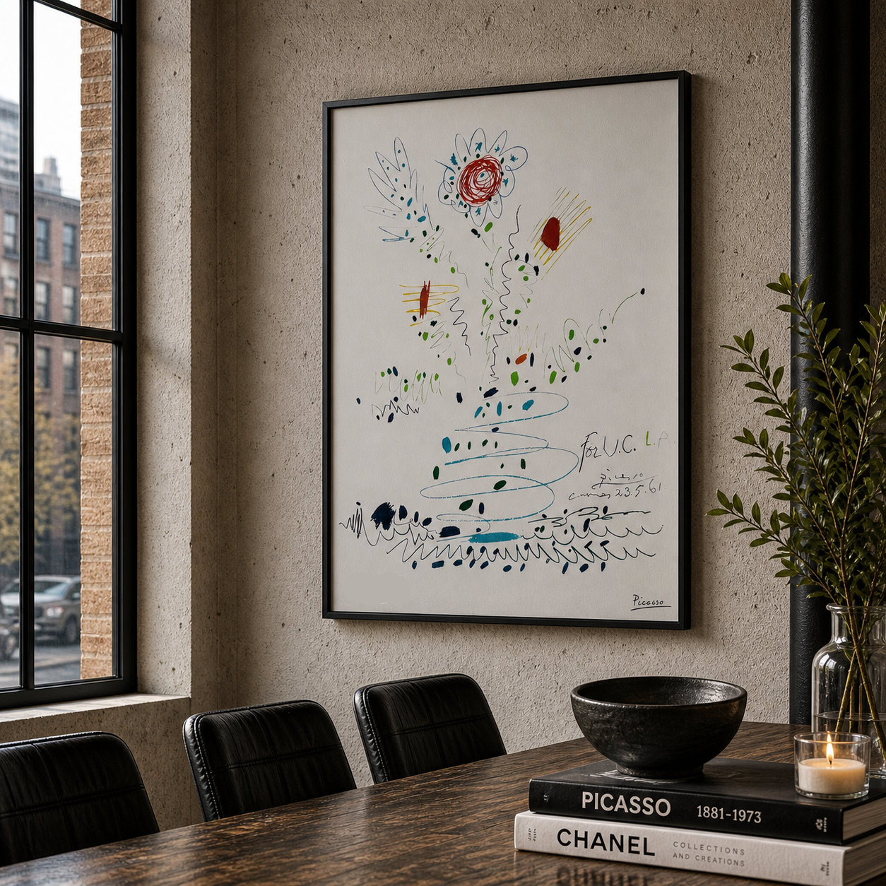 Pablo Picasso Fiori 1961 Litografia Archi 300 g/m² 42x59 cm