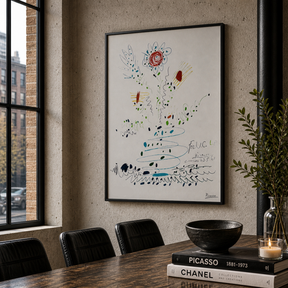 Pablo Picasso Fiori 1961 Litografia Archi 300 g/m² 42x59 cm