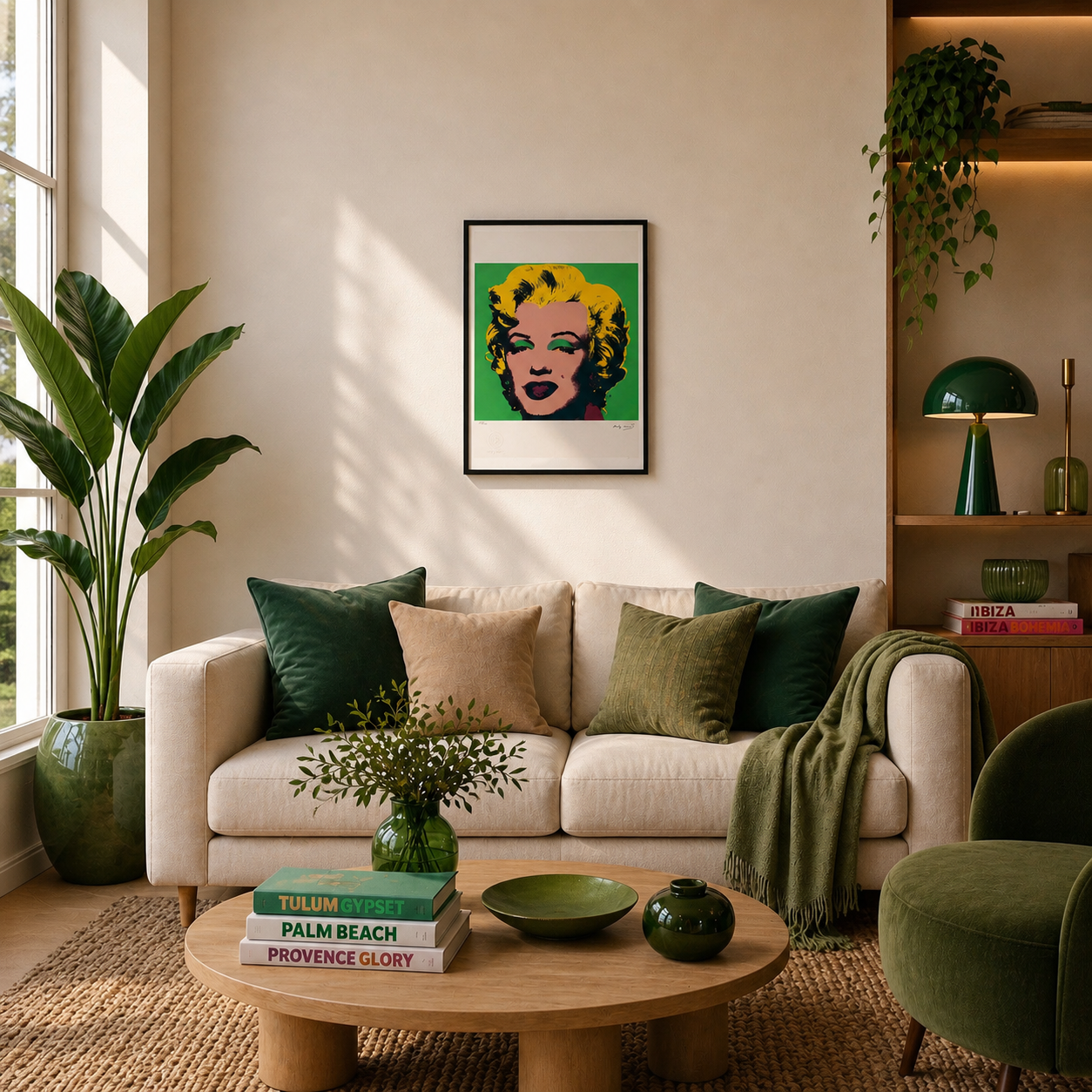 Andy Warhol Marilyn Monroe (Verde & Giallo) Litografia Arches 300gsm 42x59 cm