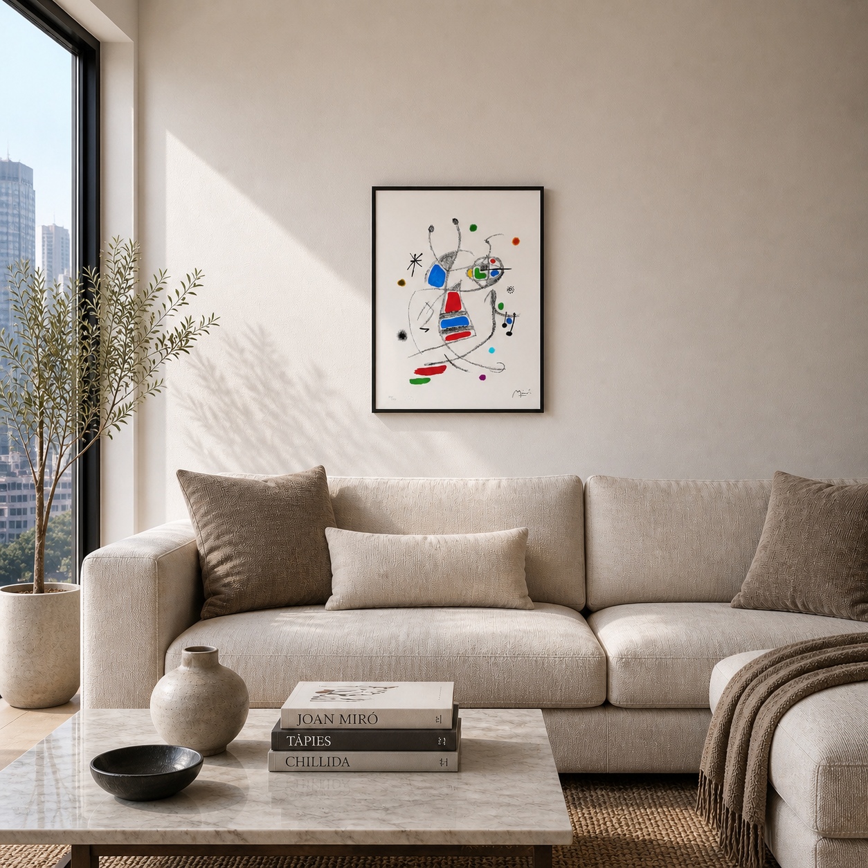 Composizione minimalista Joan Miró Litografia Arches 300gsm 42x59 cm