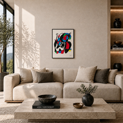 Composizione di figure organiche di Joan Miró Litografia Arches 300gsm 42x59 cm