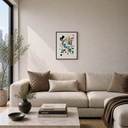 Joan Miró composizione di figure giocose Litografia Arches 300gsm 42x59 cm