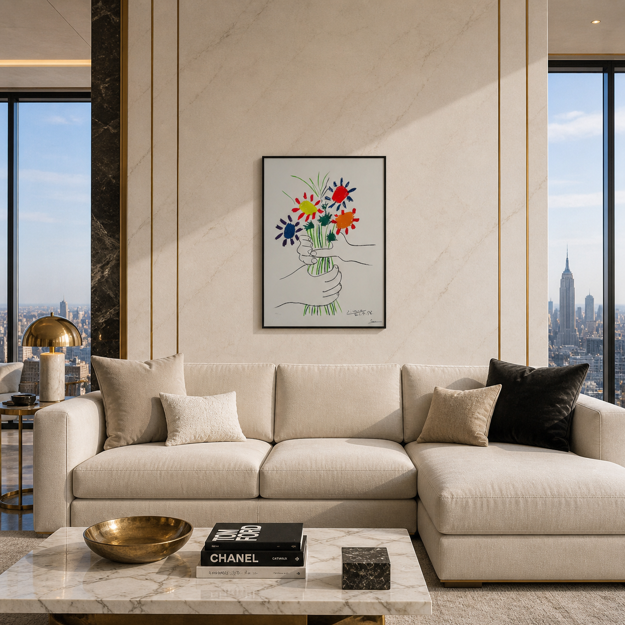 Pablo Picasso Fiori della Pace 1958 Litografia Archi 300 g/m² 42x59 cm