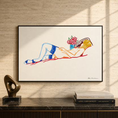 Tom Wesselmann Bouquet e calze Litografia Archi 300 g/m² 42x59 cm