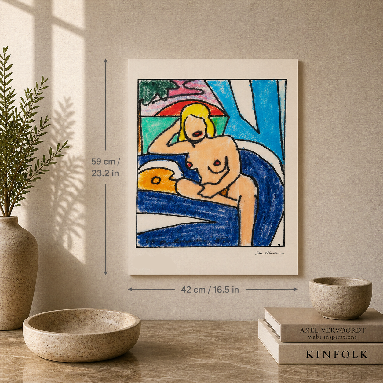 Studio di Tom Wesselmann per Sunset Nude Litografia Arches 300gsm 42x59 cm