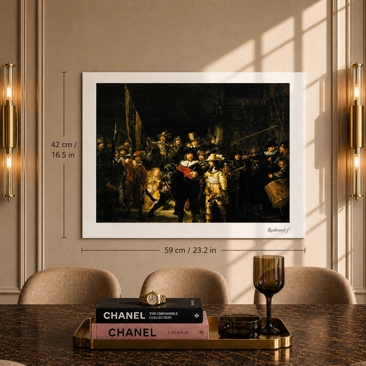 Rembrandt van Rijn La Ronda di Notte Litografia Archi 300gsm 42x59 cm
