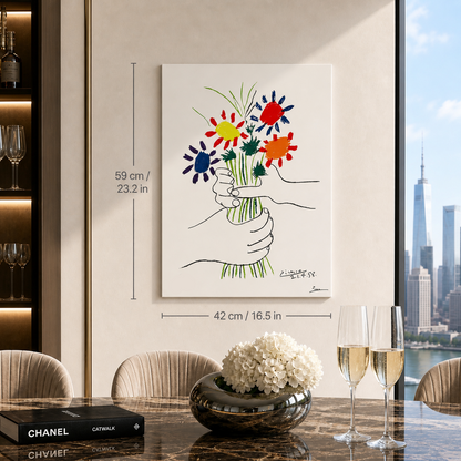 Pablo Picasso Fiori della Pace 1958 Litografia Archi 300 g/m² 42x59 cm