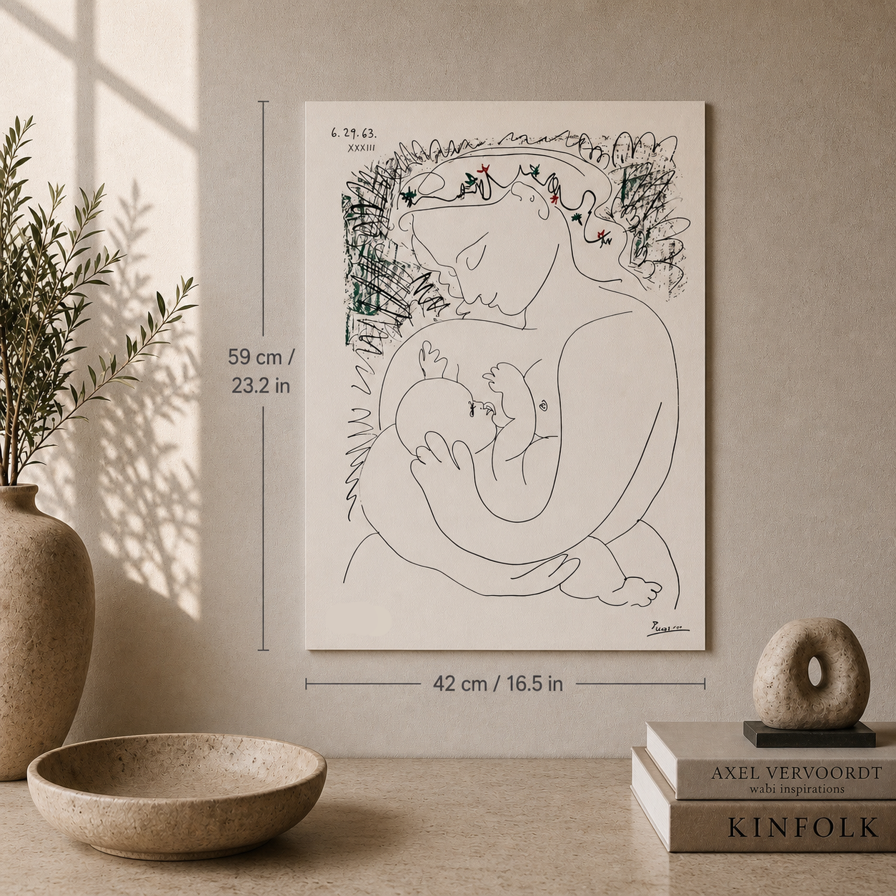 Pablo Picasso Grand Maternity 1963 Litografia Archi 300 g/m² 42x59 cm
