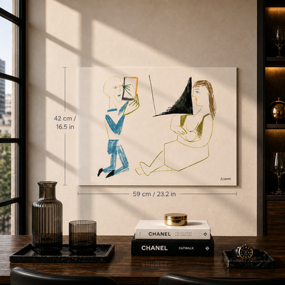Pablo Picasso Clown e donna nuda 1954 Litografia Arches 300gsm 42x59 cm