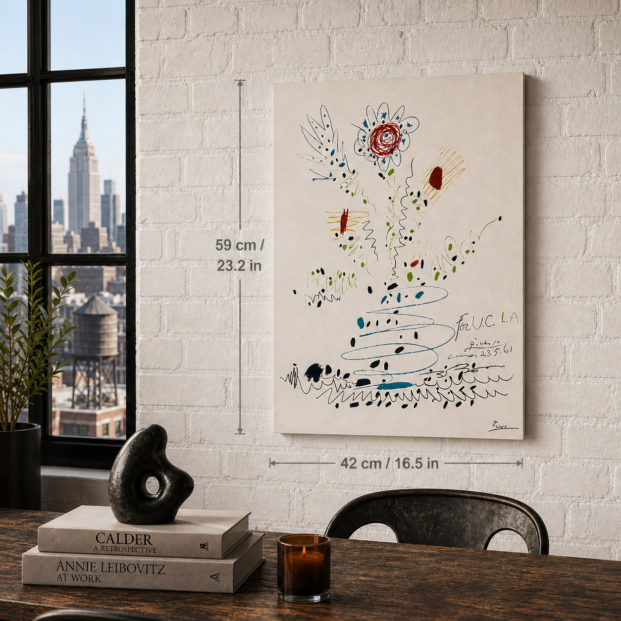 Pablo Picasso Fiori 1961 Litografia Archi 300 g/m² 42x59 cm