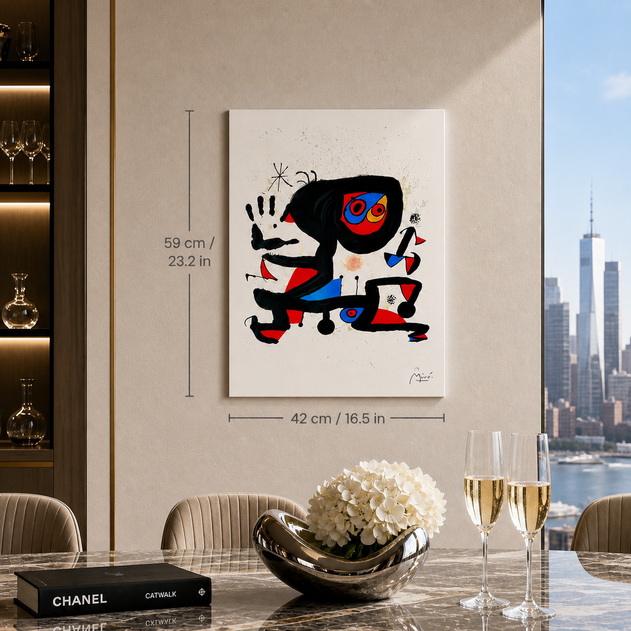 Composizione figurativa Joan Miró Litografia Arches 300gsm 42x59 cm