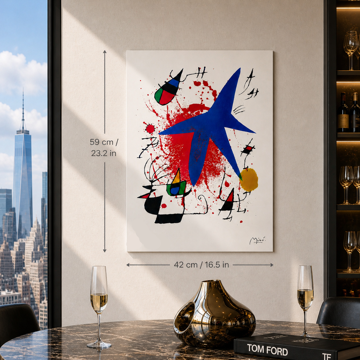 Joan Miró composizione cromatica dinamica Litografia Arches 300gsm 42x59 cm