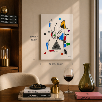 Joan Miró composizione linea geometrica Litografia Arches 300gsm 42x59 cm