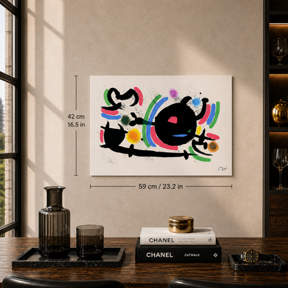 Joan Miró cerchio nero centrale Litografia Arches 300gsm 42x59 cm