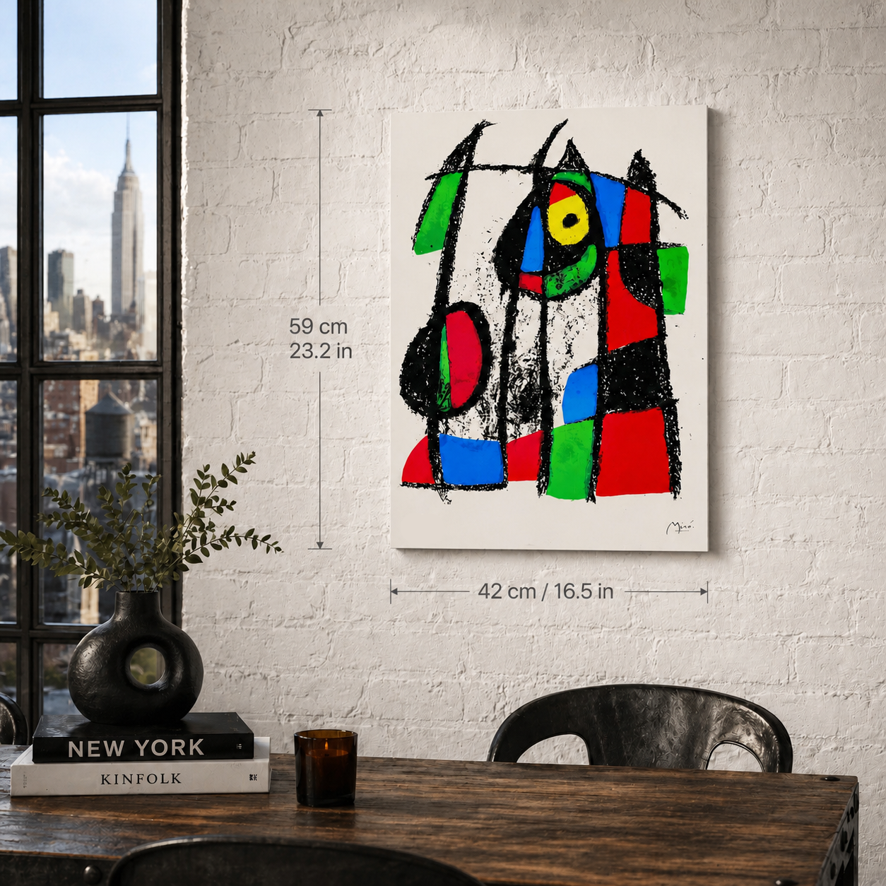 Joan Miró aree geometriche di colore Litografia Archi 300gsm 42x59 cm