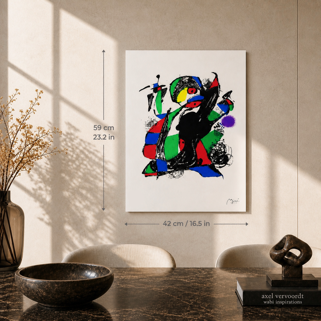 Joan Miró composizione a contrasto Litografia Arches 300gsm 42x59 cm