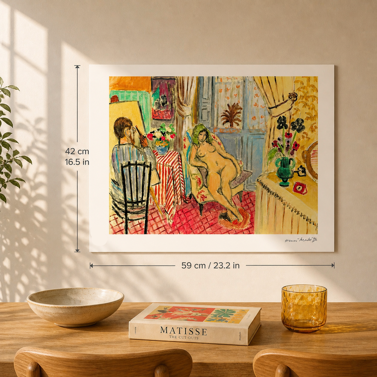 Henri Matisse L'artista e la modella nuda Litografia su archi 300 g/m² 42x59 cm