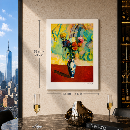 Henri Matisse Bouquet con vaso cinese Litografia su archi 300 g/mq 42x59 cm
