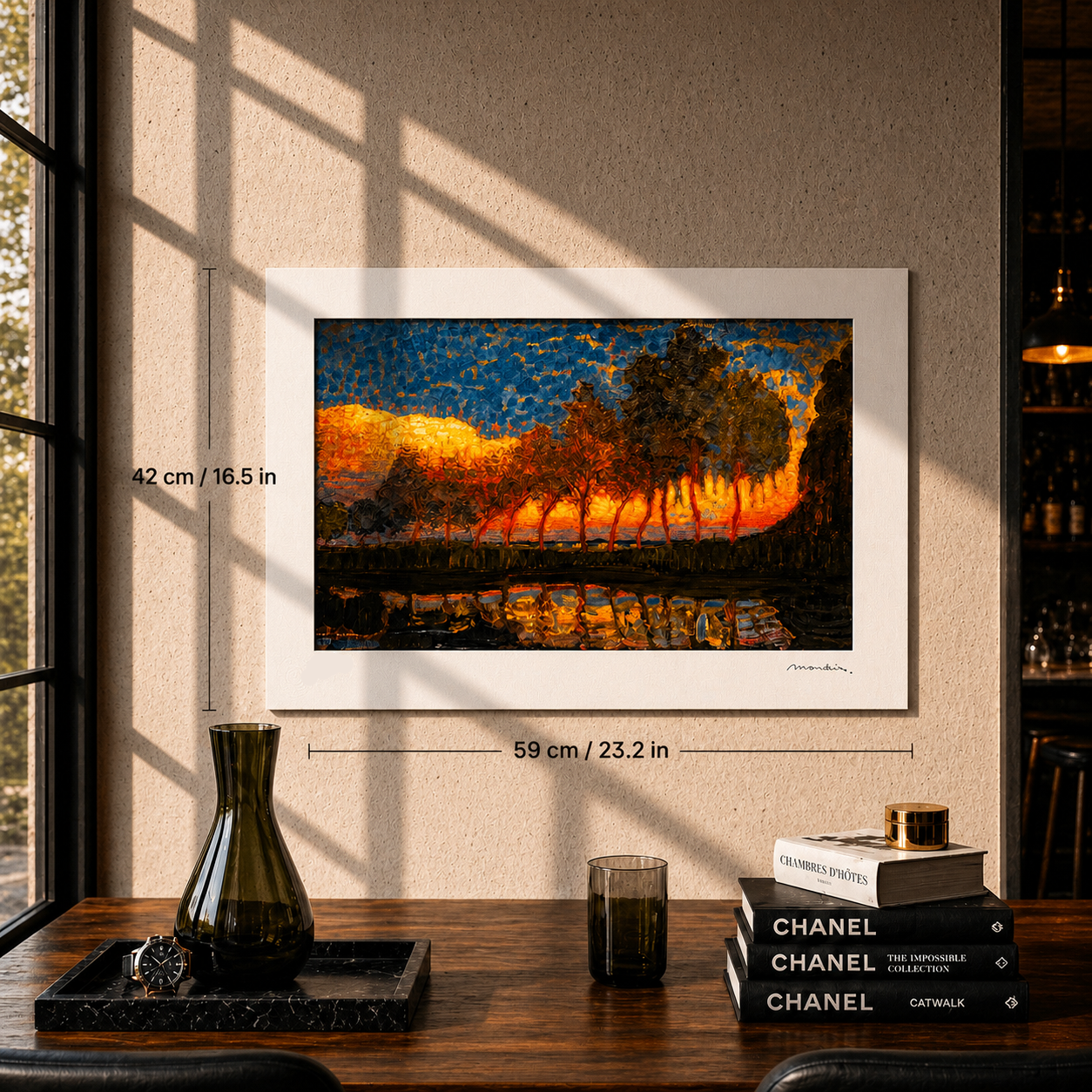 Piet Mondriaan Al lago con alberi Litografia Archi 300gsm 42x59 cm