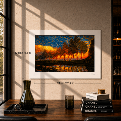 Piet Mondriaan Al lago con alberi Litografia Archi 300gsm 42x59 cm