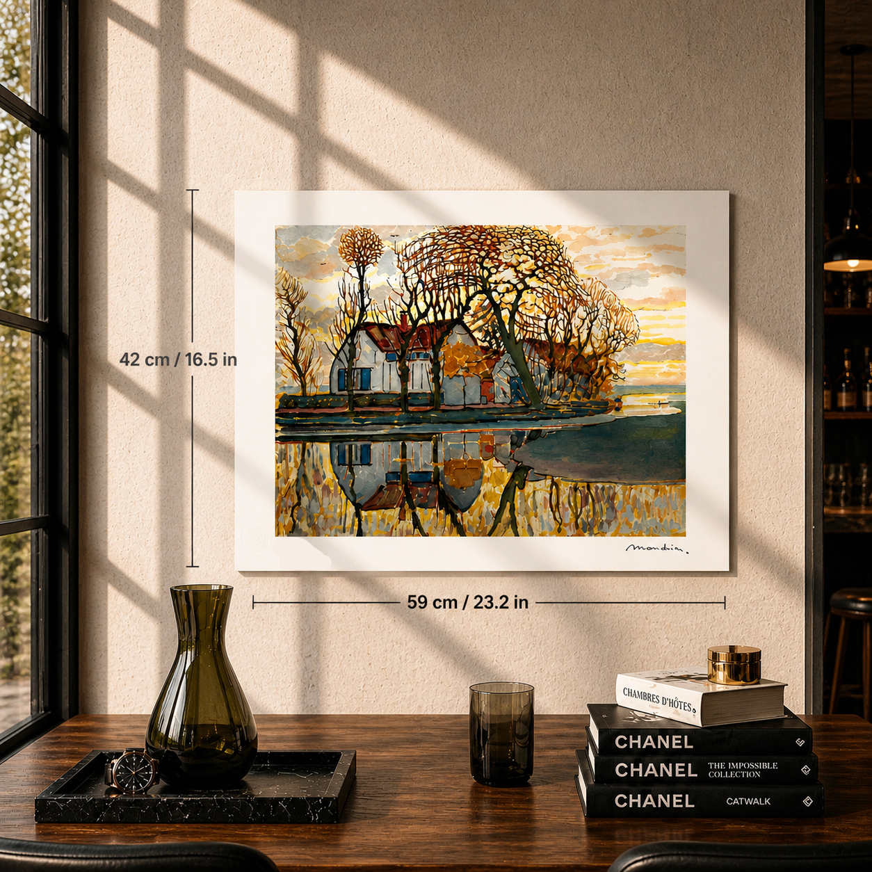 Piet Mondriaan Farm accanto a Duivendrecht Litografia Archi 300gsm 42x59 cm