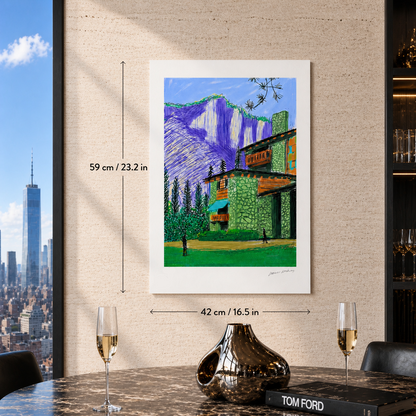 David Hockney House con 2 figure Litografia Arches 300gsm 42x59 cm
