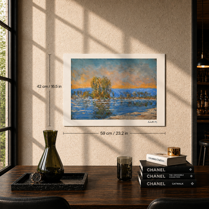 Claude Monet Ghiaccioli, area di Bennecourt Litografia Arches 300gsm 42x59 cm