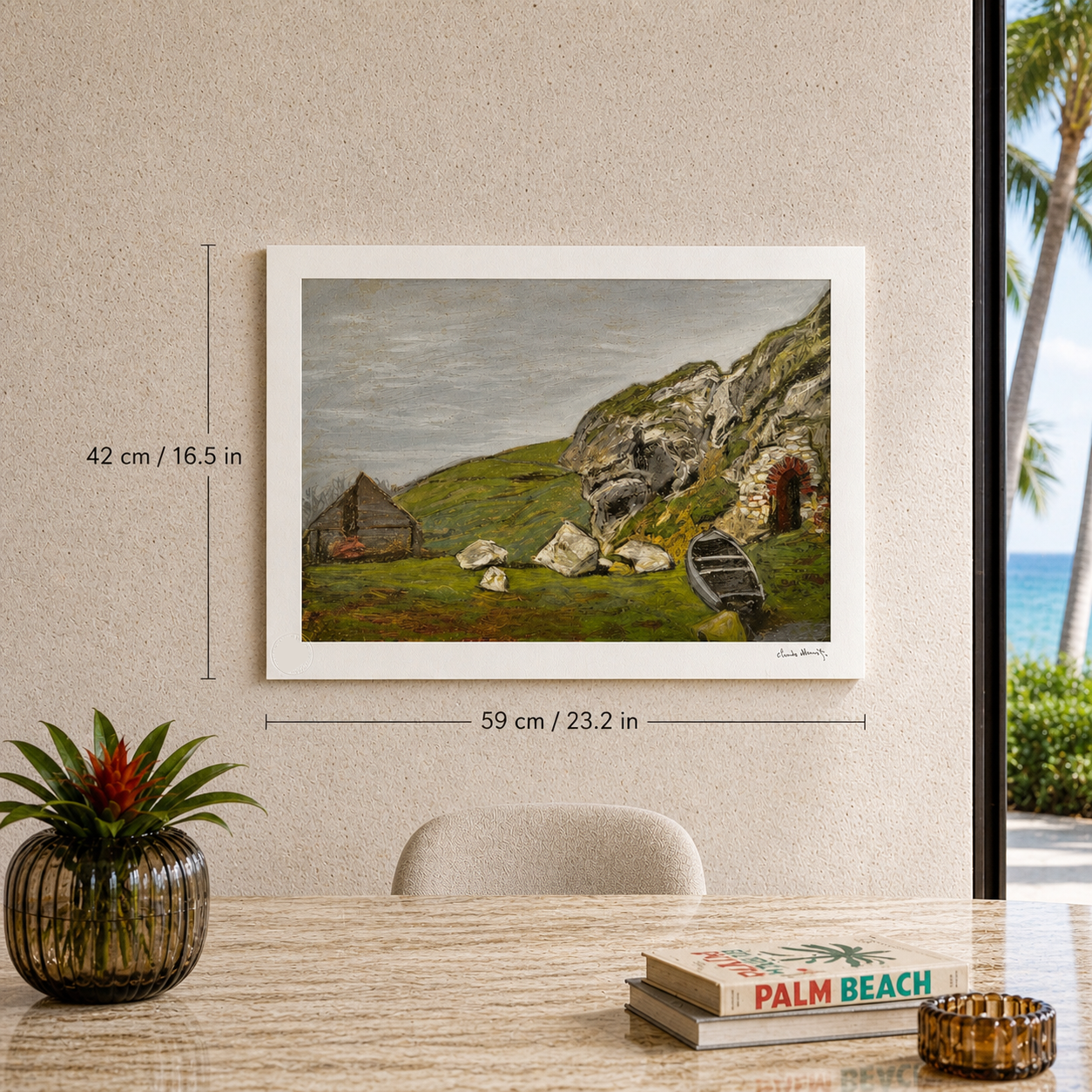 Claude Monet Sainte-Adresse de Rocks Litografia Archi 300gsm 42x59 cm