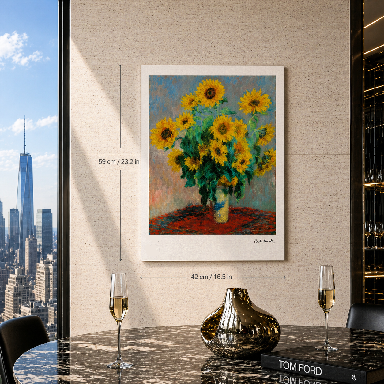 Claude Monet Fiori in vaso Litografia Arches 300gsm 42x59 cm