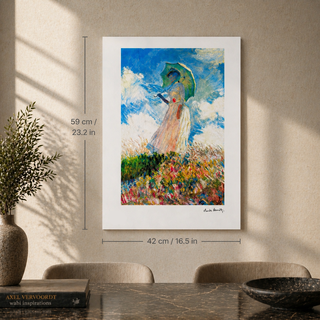 Claude Monet Donna con parasole Litografia Archi 300gsm 42x59 cm
