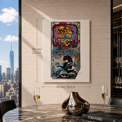 Archi litografici con diamanti grezzi Banksy 300 g/mq 42x59 cm