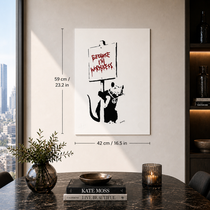 Banksy Why I'm Worthless Litografia Archi 300gsm 42x59 cm