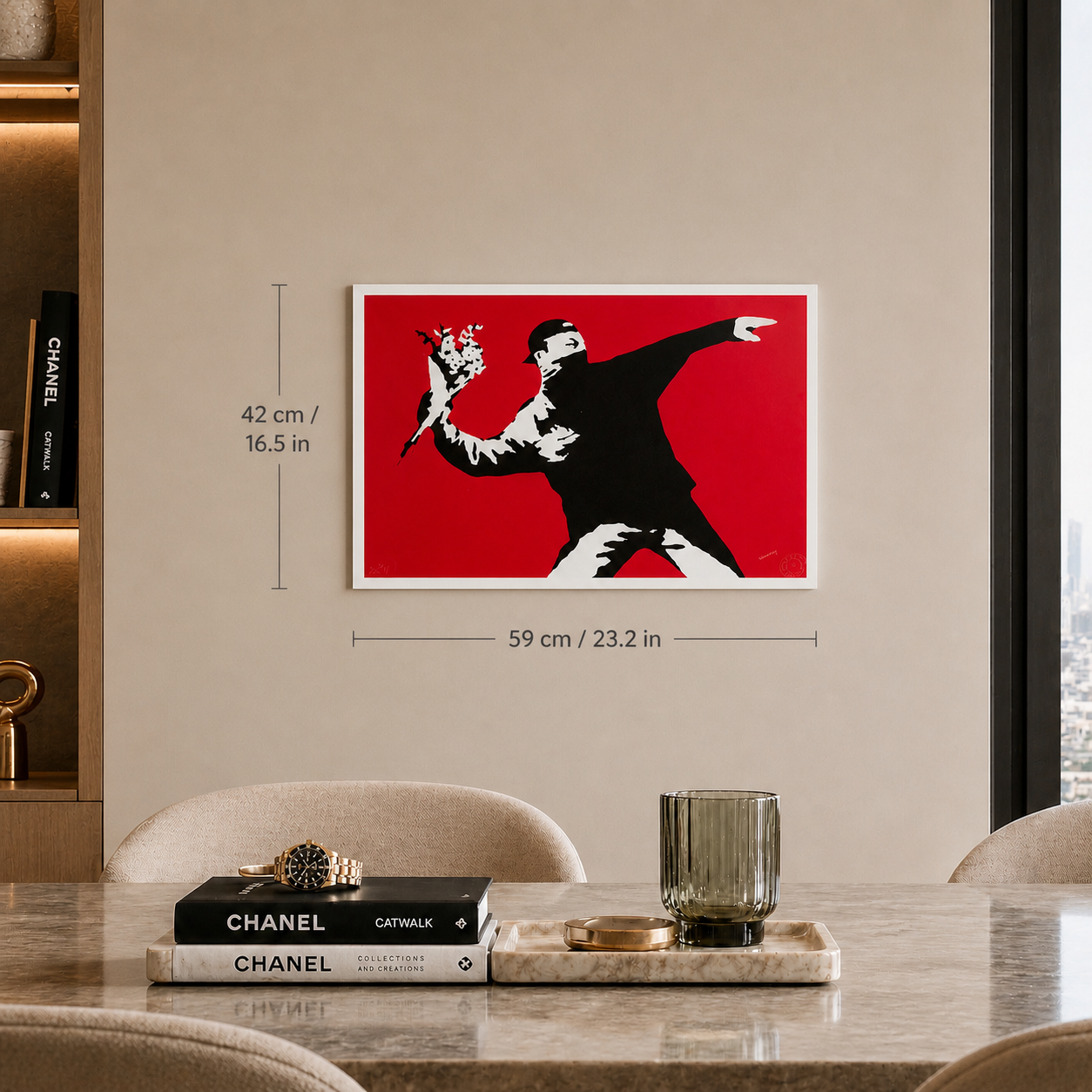 Banksy Love Is in the Air Litografia Arches 300gsm 42x59 cm