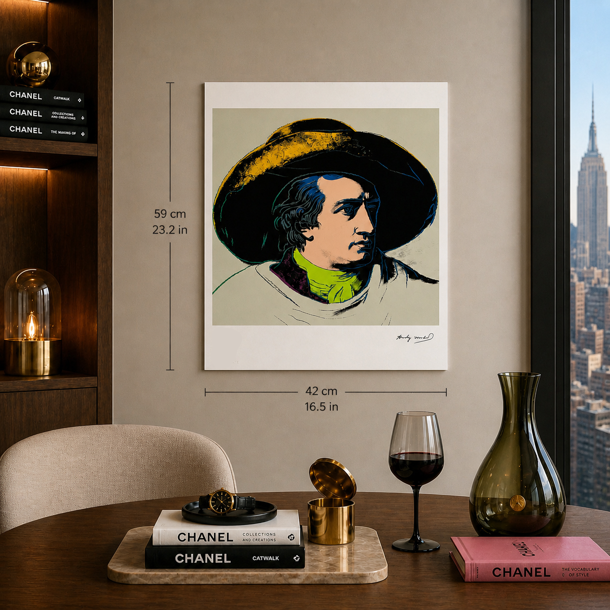 Andy Warhol Goethe (Grigio-Nero) Litografia Arches 300gsm 42x59 cm