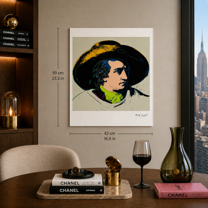 Andy Warhol Goethe (Grigio-Nero) Litografia Arches 300gsm 42x59 cm