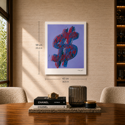 Andy Warhol Dollar (Blu) Litografia Arches 300gsm 42x59 cm