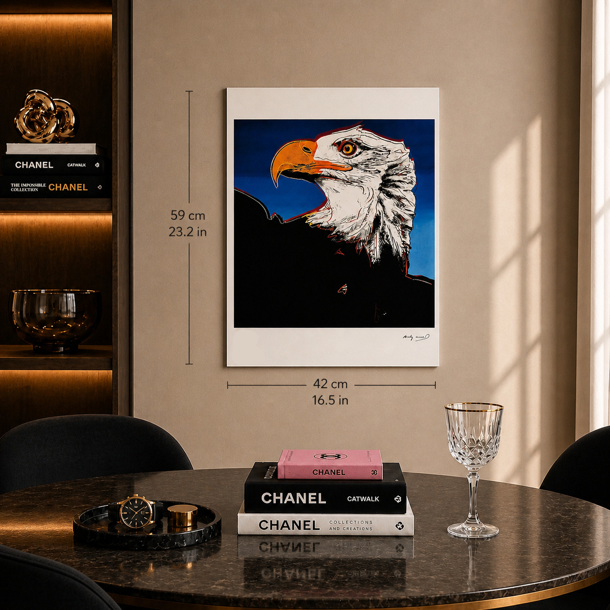 Andy Warhol Eagle (Animali) Litografia Arches 300gsm 42x59 cm