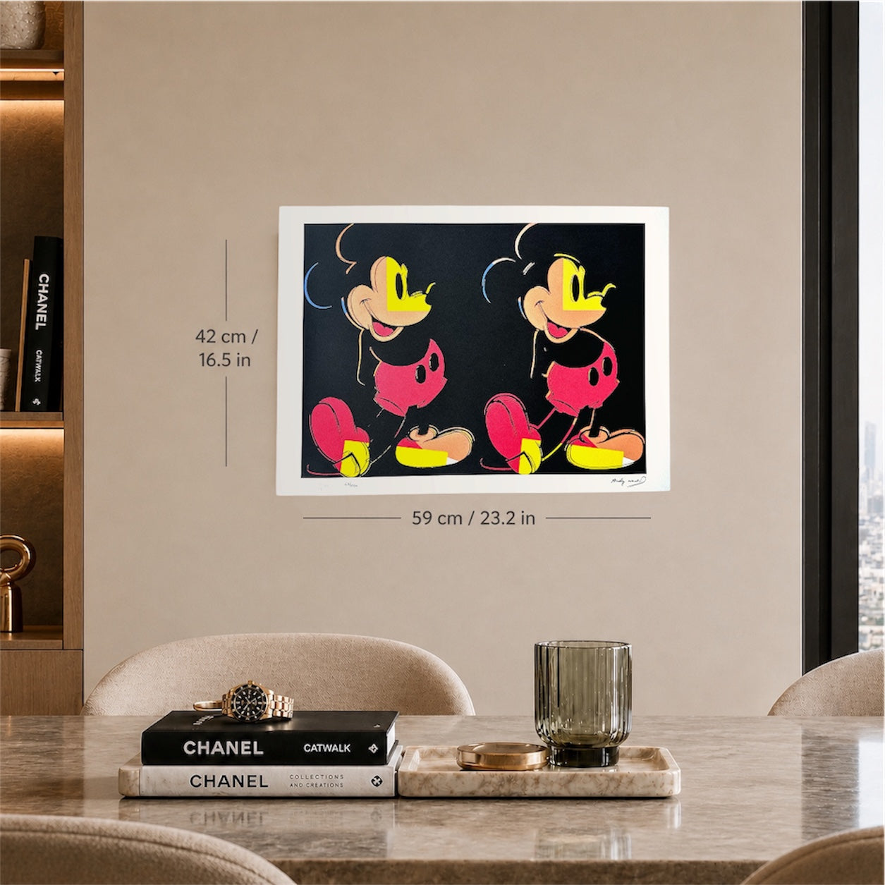 Andy Warhol Double Mickey Litografia multicolore Arches 300gsm 42x59 cm