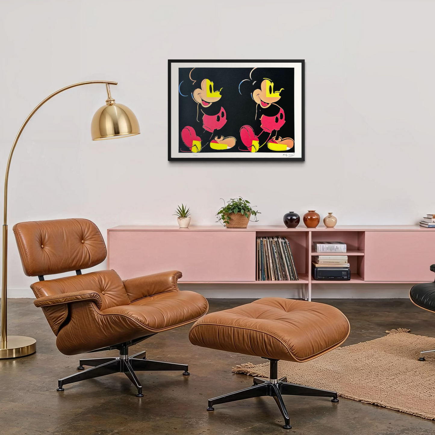 Andy Warhol Double Mickey Litografia multicolore Arches 300gsm 42x59 cm