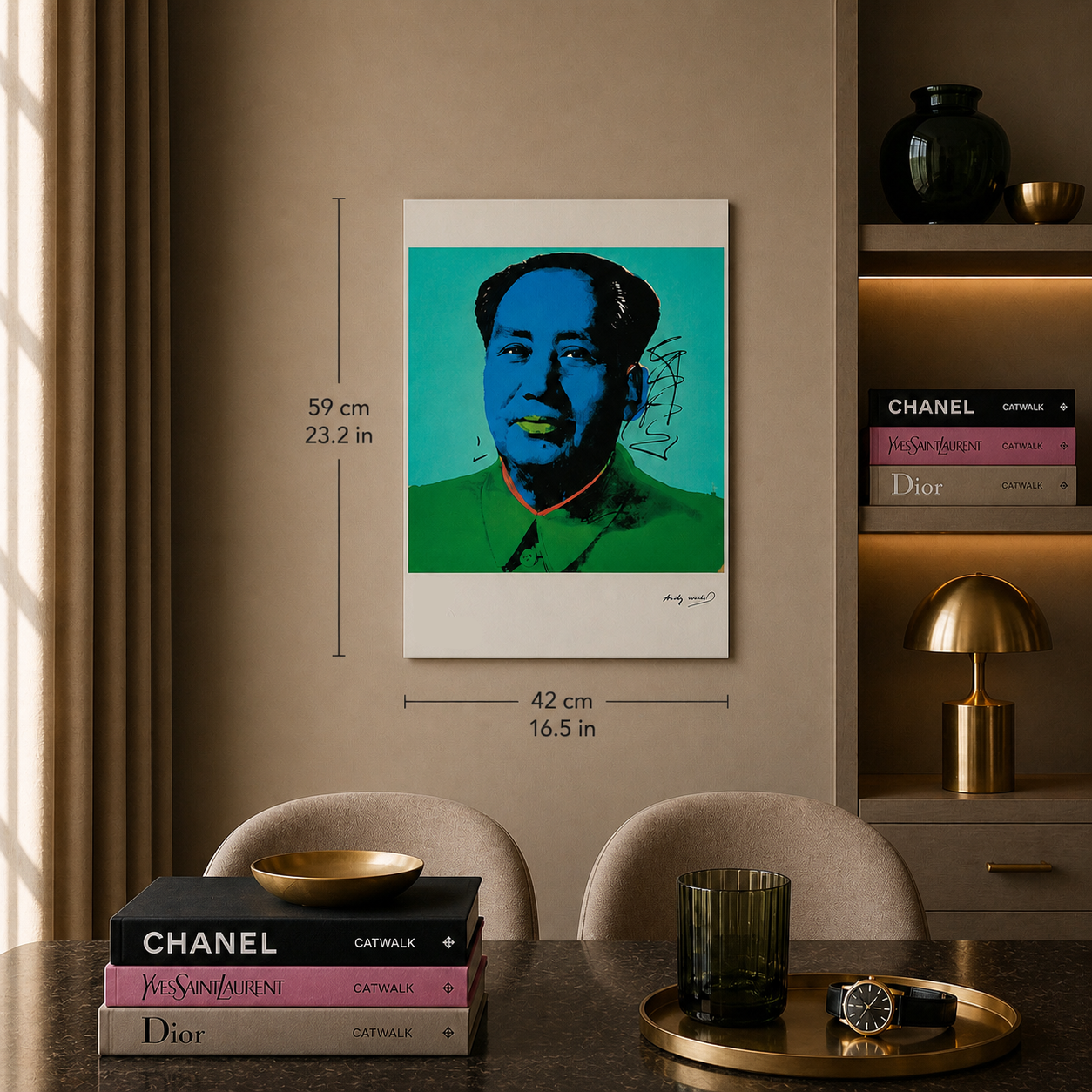 Andy Warhol Mao (Turquoise & Blue Edition) Litografia Arches 300gsm 42x59 cm