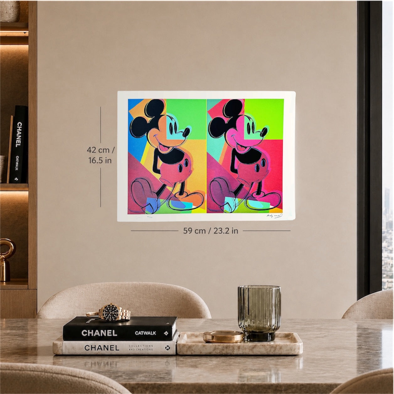 Andy Warhol Double Mickey (Multicolore) Litografia Arches 300gsm 42x59 cm