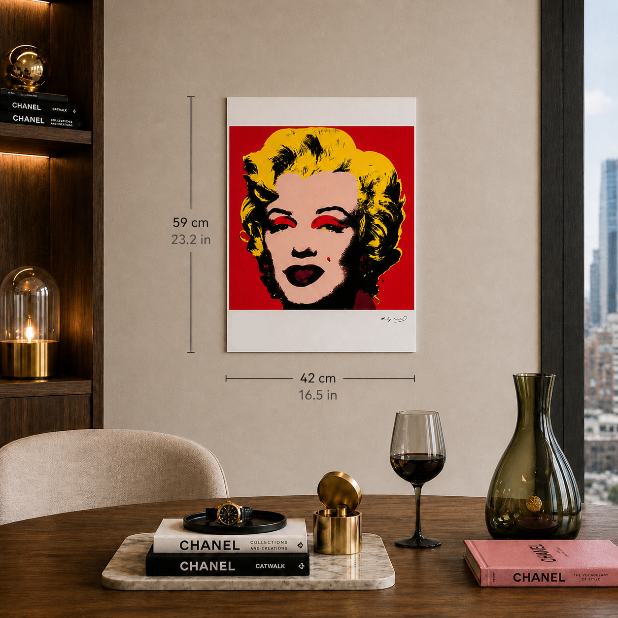 Andy Warhol Marilyn Monroe' (Rosso) Litografia Arches 300gsm 42x59 cm