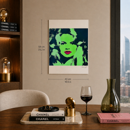 Andy Warhol Brigitte Bardot (Verde) Litografia Arches 300gsm 42x59 cm
