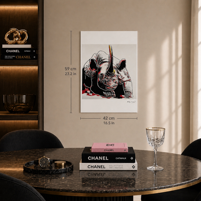 Andy Warhol Rhino (Animali) Litografia Arches 300gsm 42x59 cm